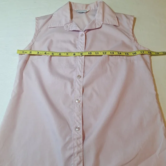 Miss Fashionality Vintage Purple Sleeveless Button Up Shirt Beach Coastal Size M - Picture 4 of 8
